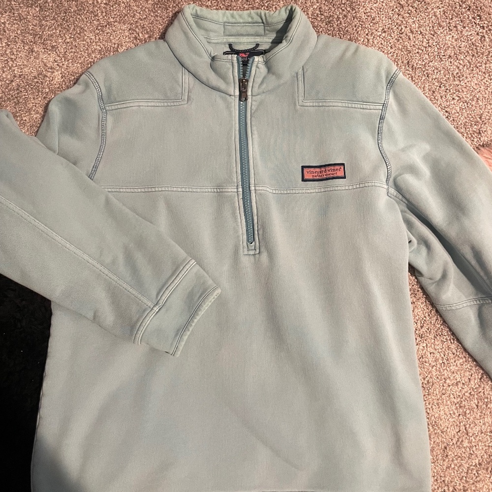 unisex teal vineyard vines pullover, size medium